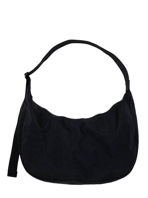 Large nylon crescent bag, black