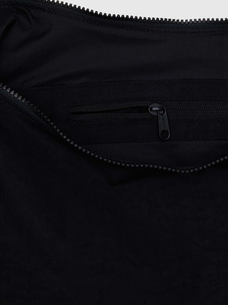 Large nylon crescent bag, black