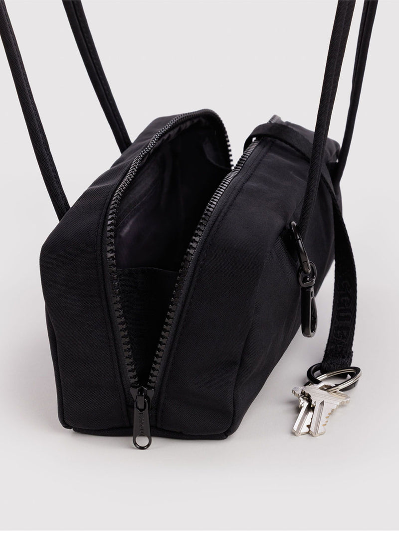 Small nylon bowler bag, black