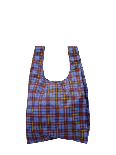 Standard Baggu shopping bag, blue tartan
