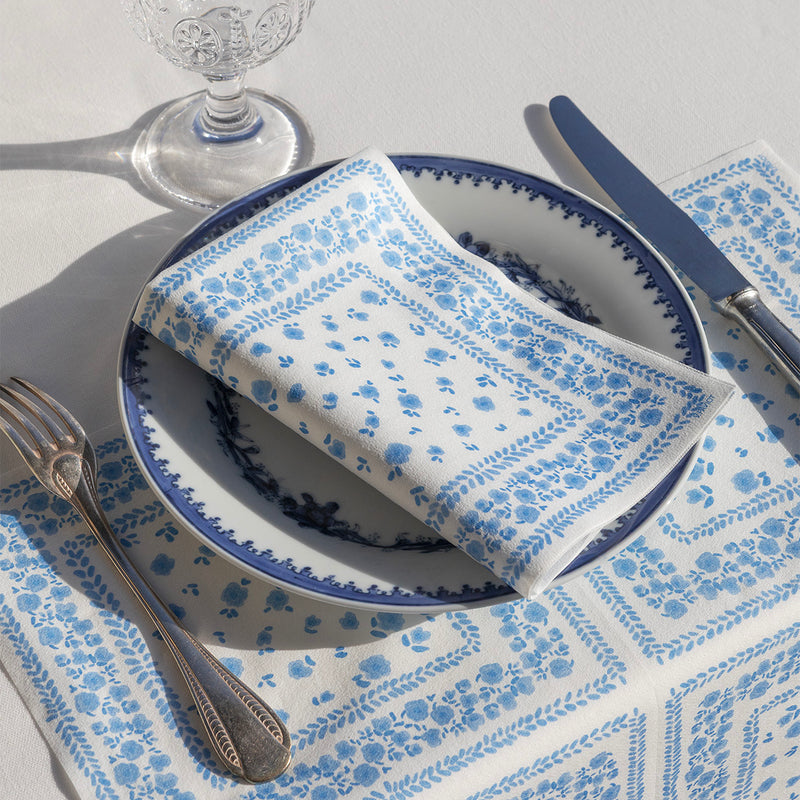 Bandana dinner napkins, blue (40 x 40cm)