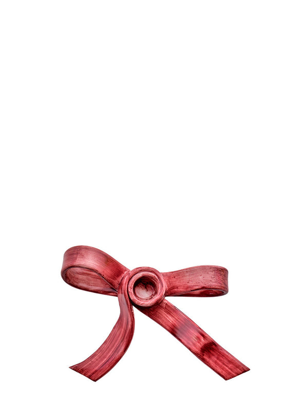 Bow candle holder, red
