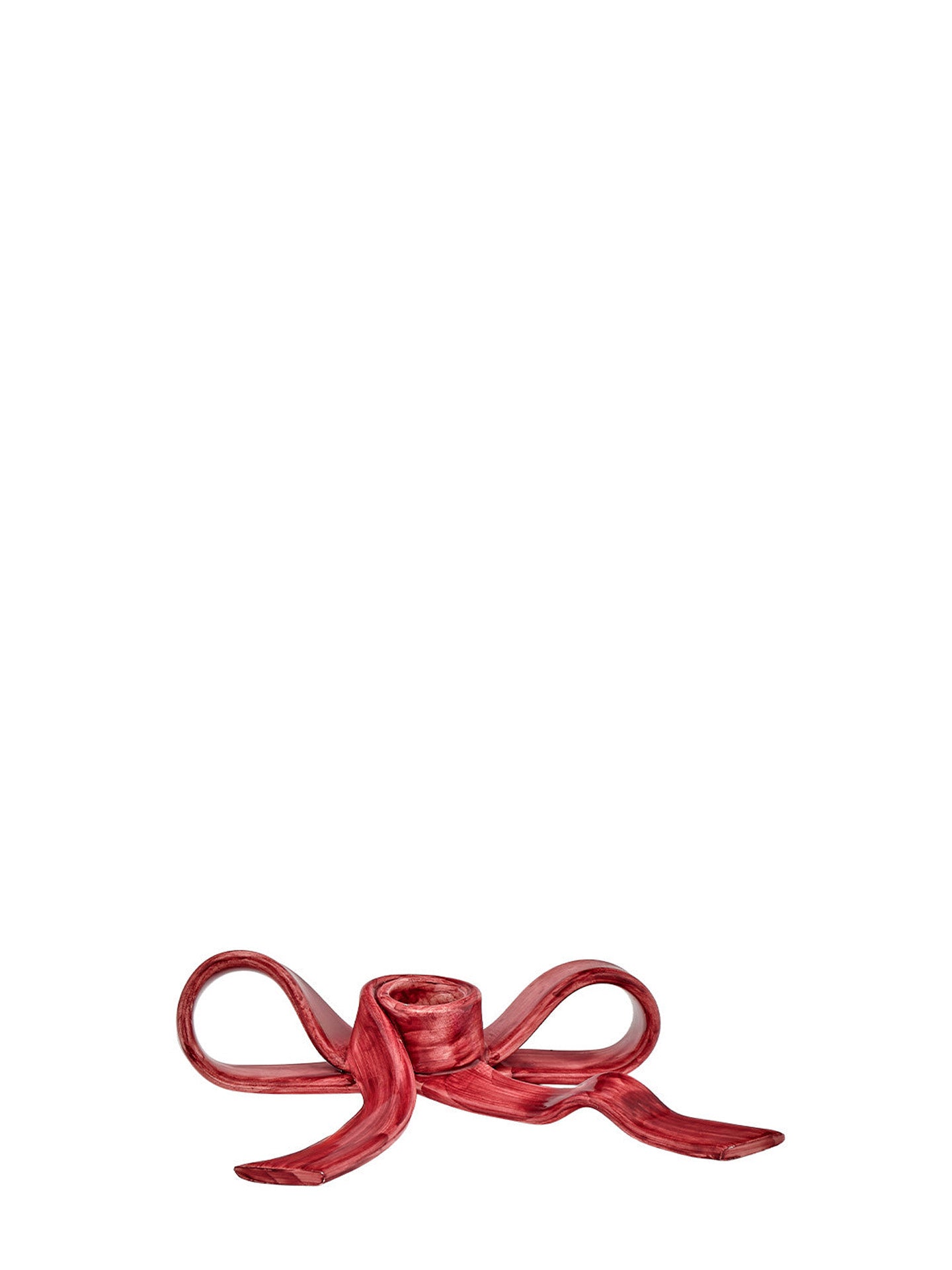 Bow candle holder, red