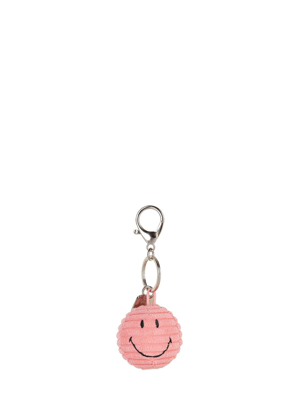 Smiley ECO corduroy keychain, bubblegum pink