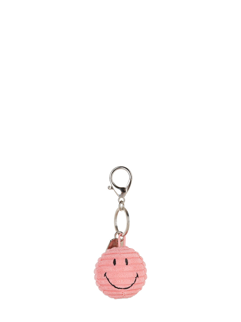 Smiley ECO corduroy keychain, bubblegum pink