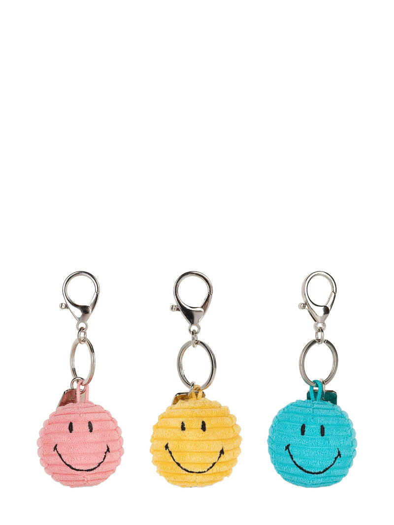 Smiley ECO corduroy keychain, yellow