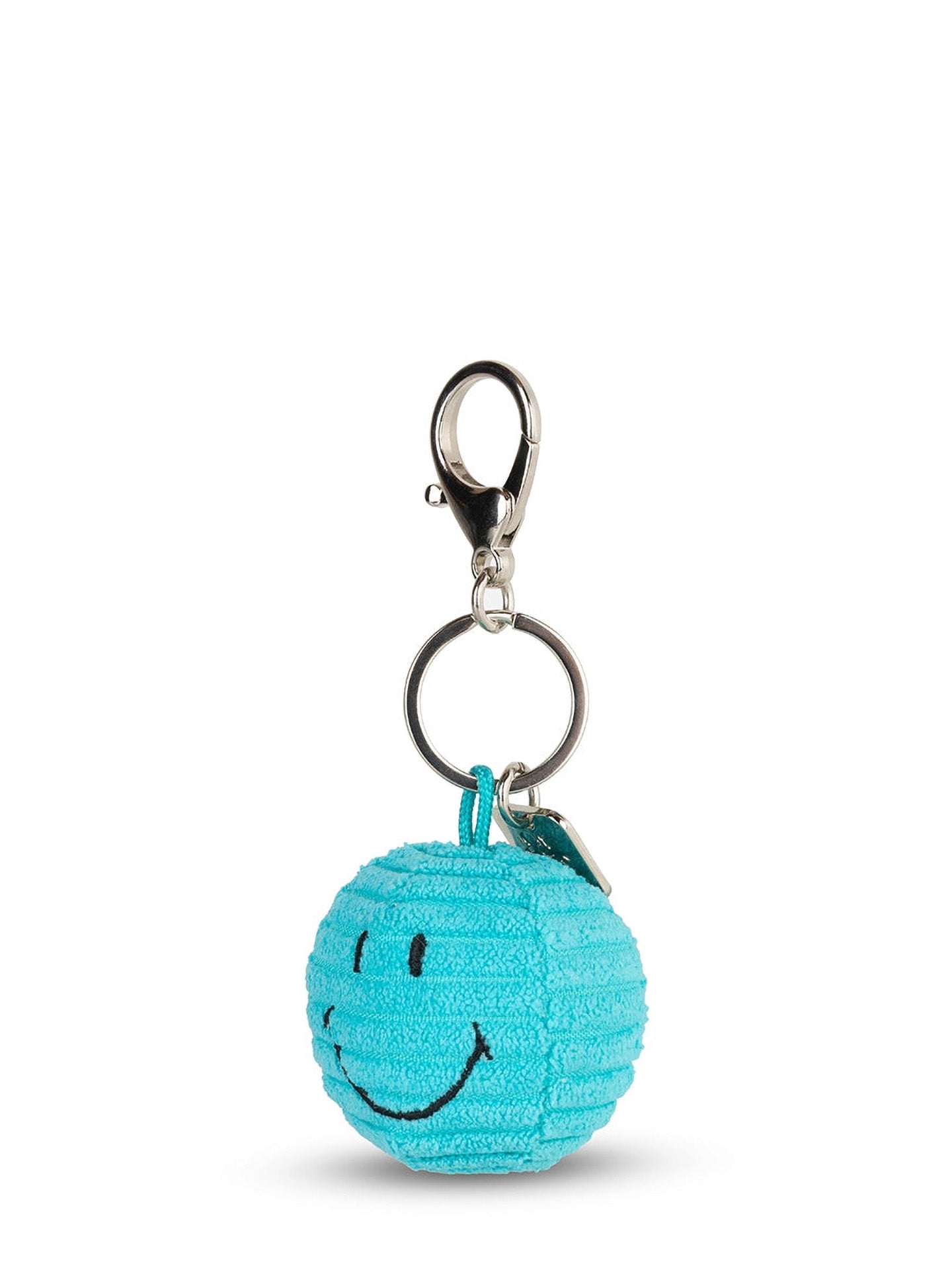 Smiley ECO corduroy keychain, teal blue