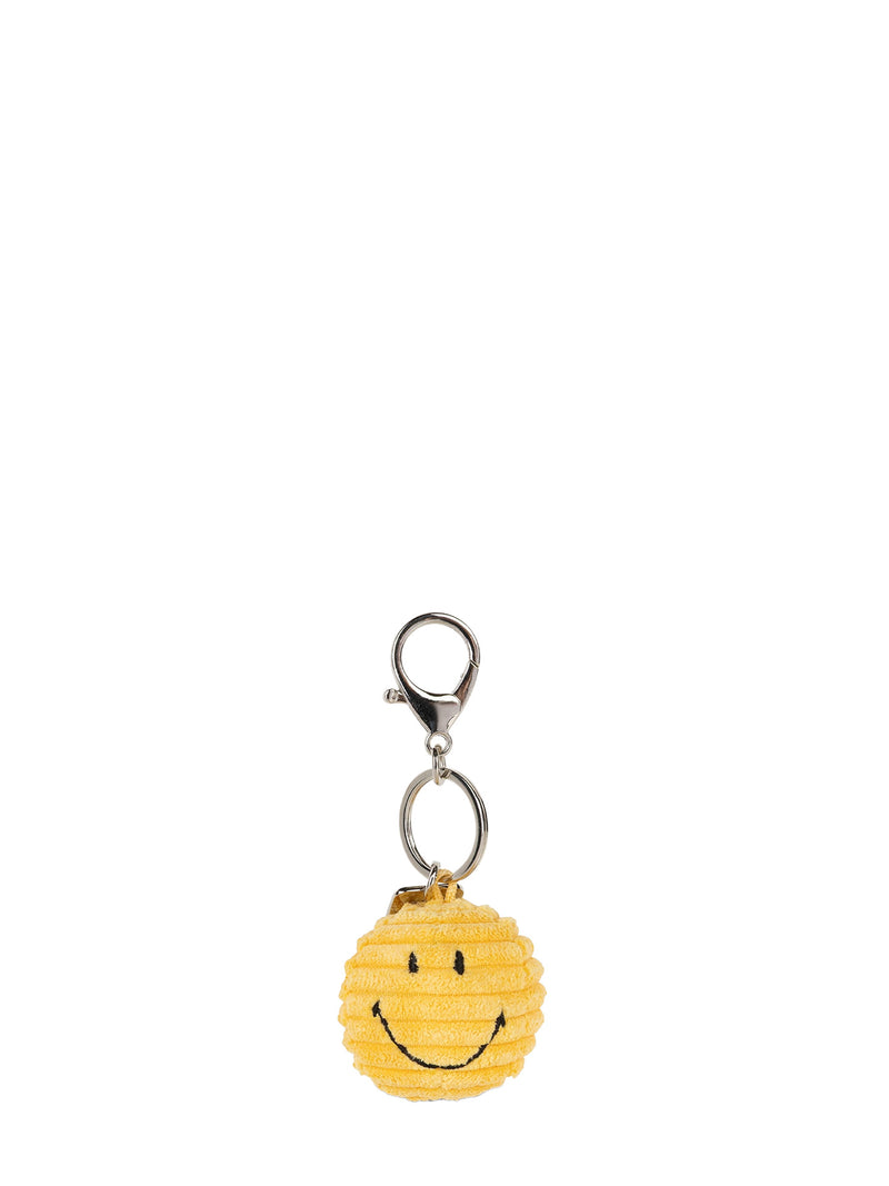 Smiley ECO corduroy keychain, yellow
