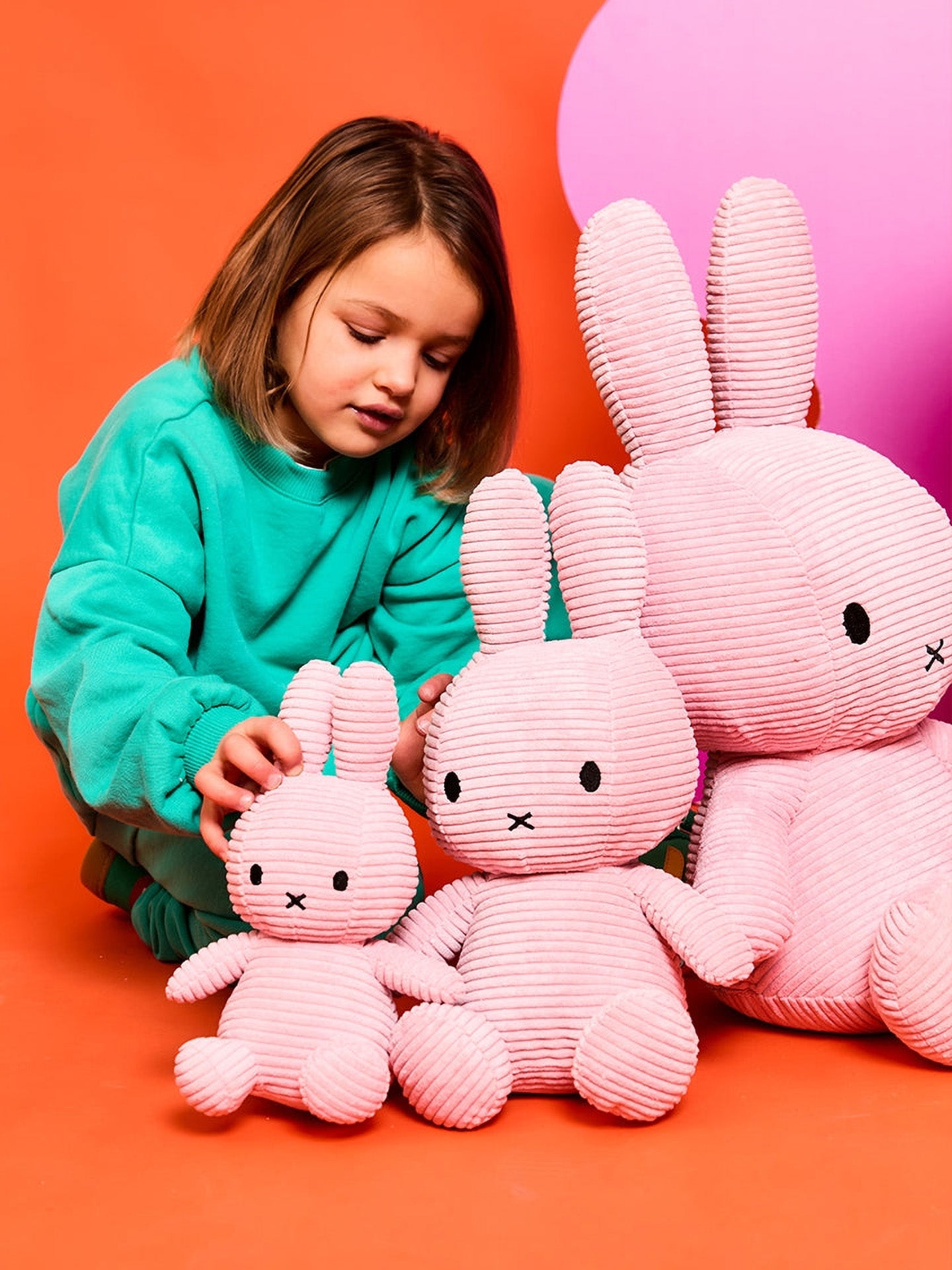 Miffy Corduroy soft toy, pink, 4 sizes