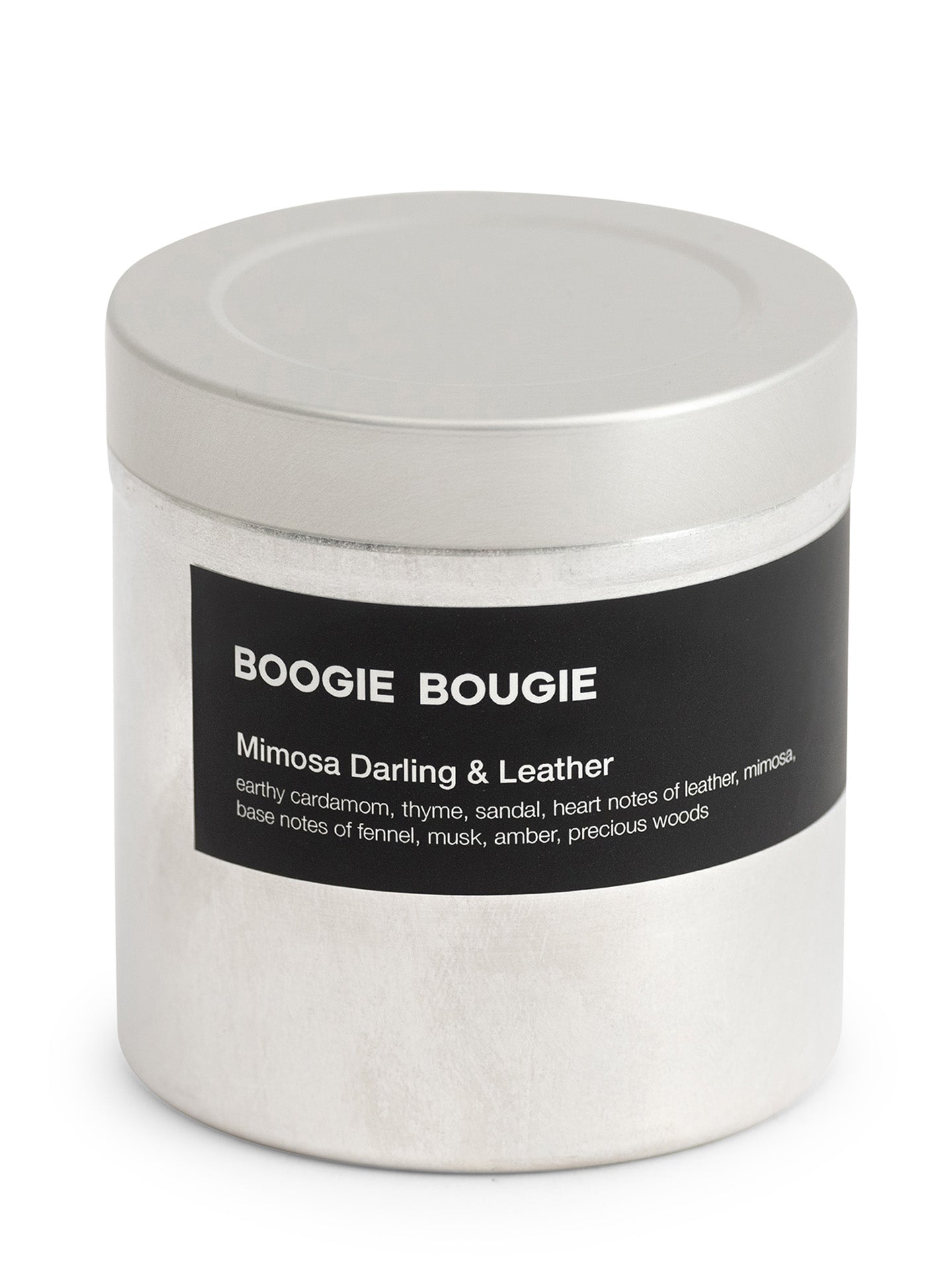 Mimosa darling & leather scented candle (250g)