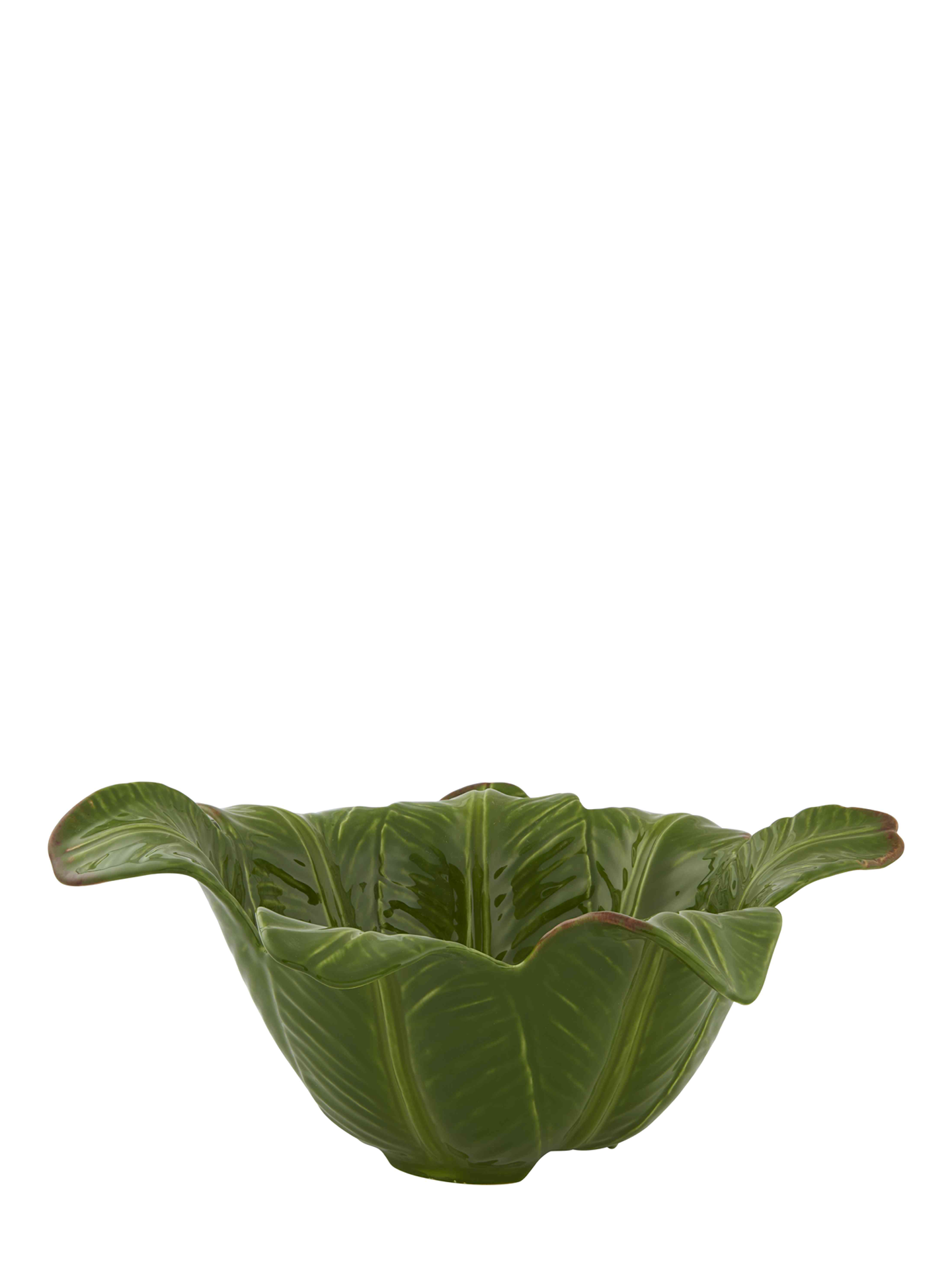 Bordallo Pinheiro Portugal Banana Leaf Green popular Pattern Salad Serving Bowl Sm Chip