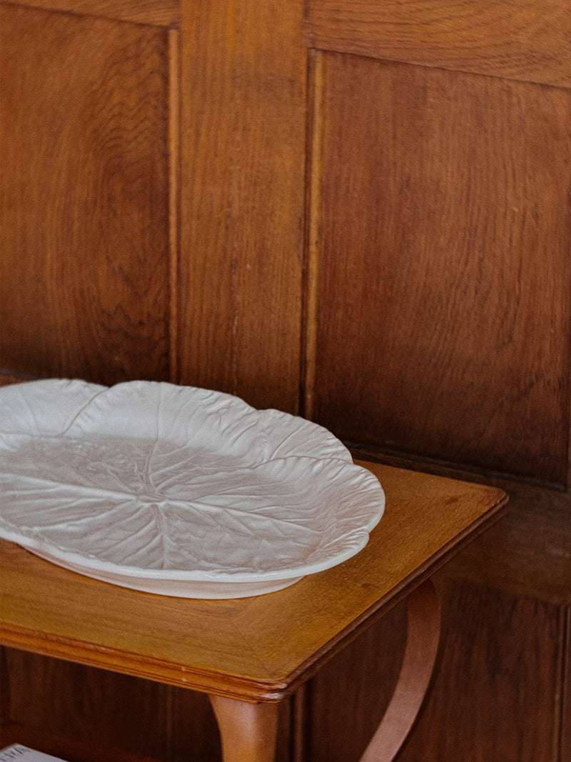 Large oval cabbage platter, ivory (43 cm)