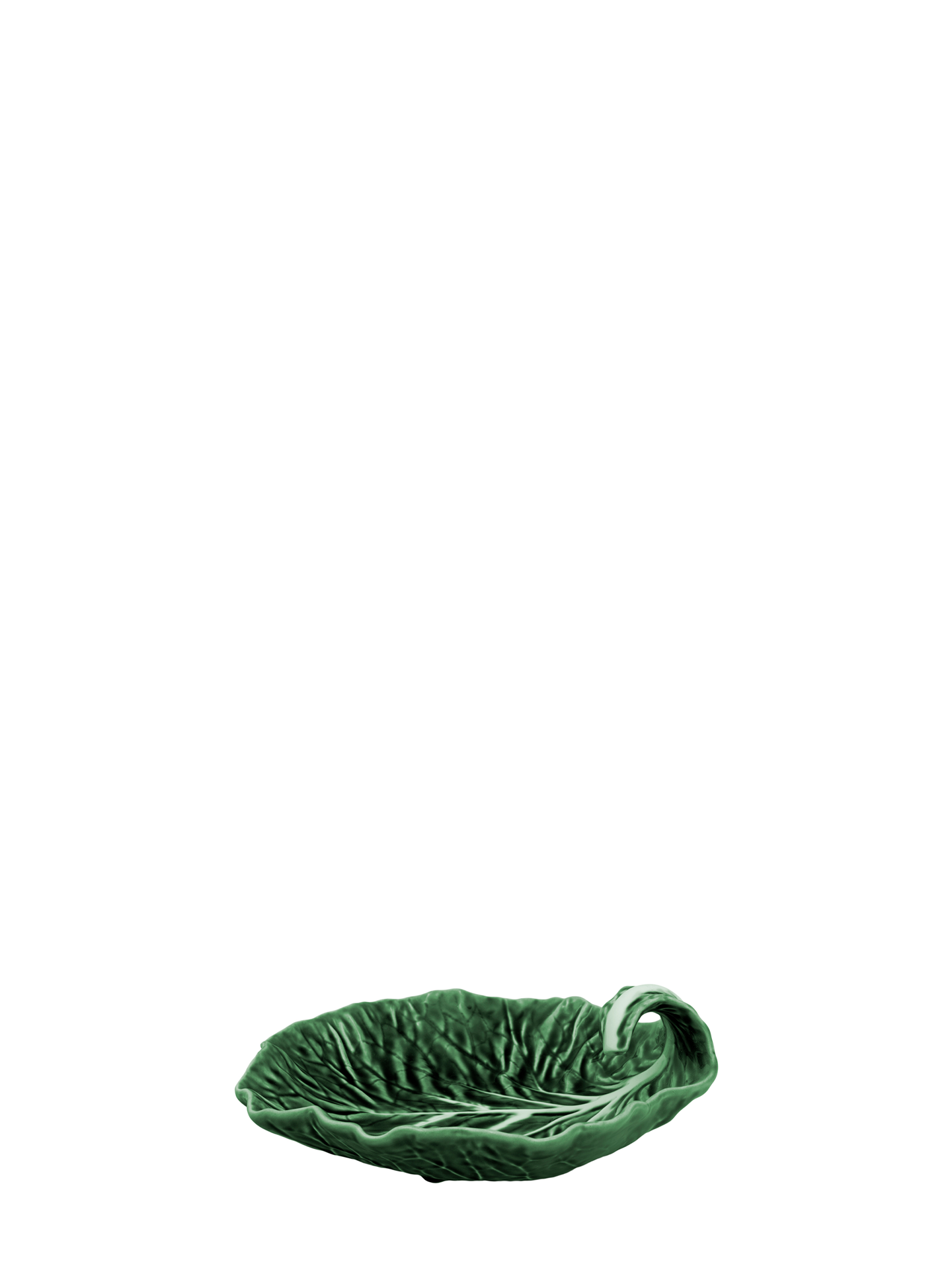 Large Curved Cabbage Leaf Bowl, green