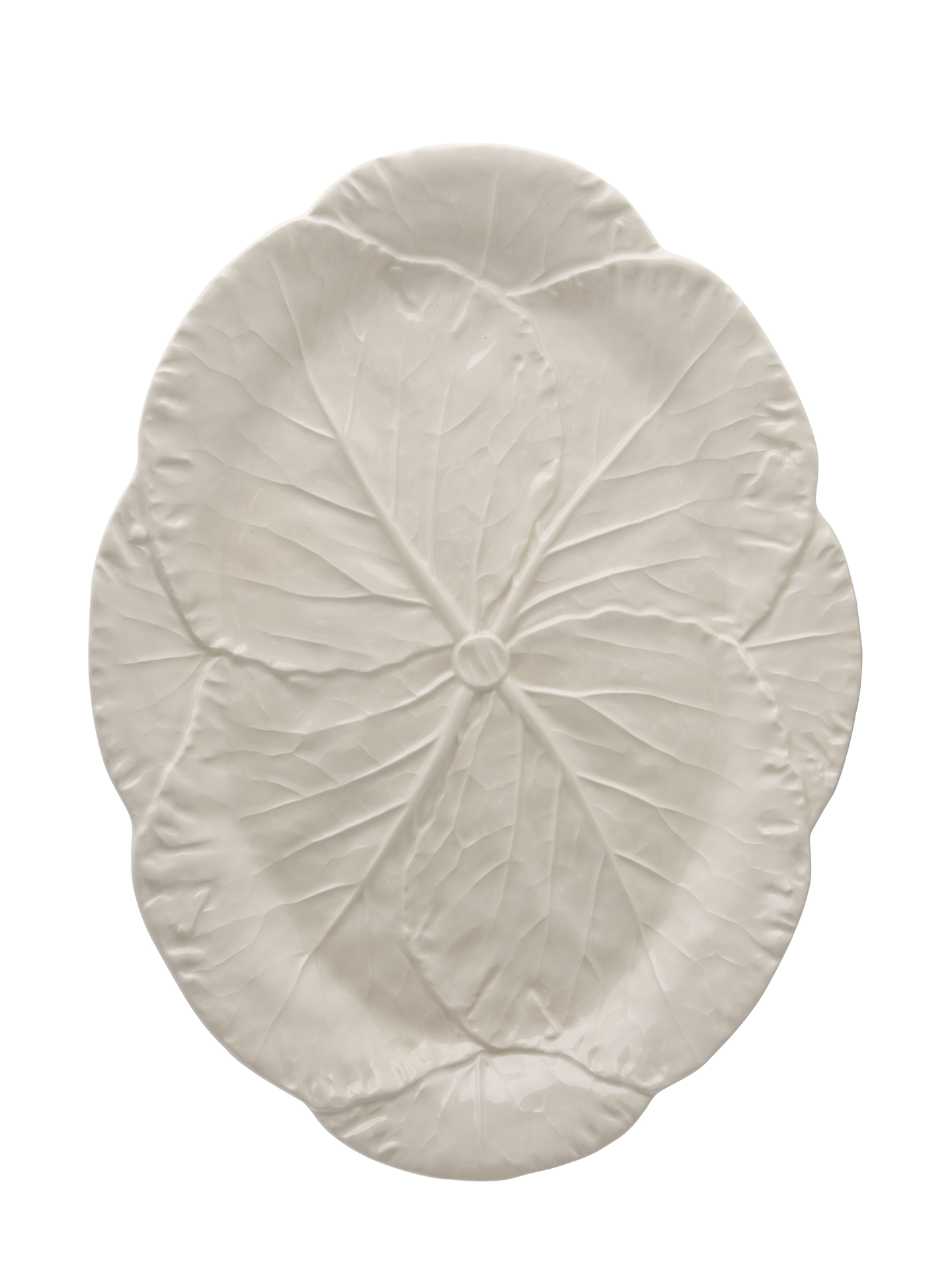 Large Oval Cabbage Platter, Ivory