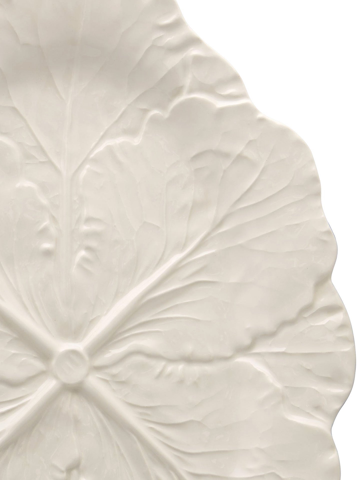 Small Cabbage Oval Platter (37,5 cm), ivory