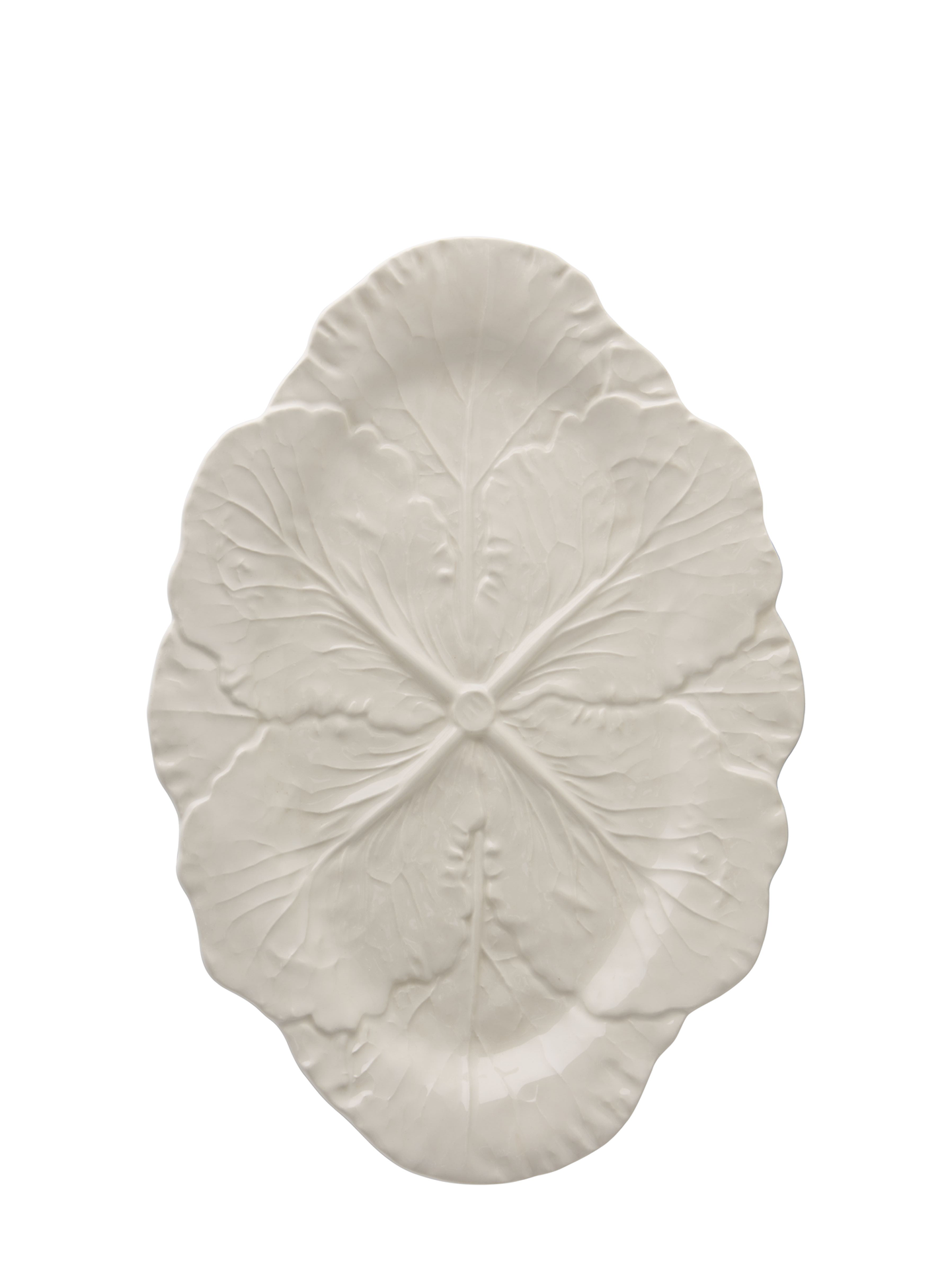 Small Cabbage Oval Platter (37,5 cm), ivory