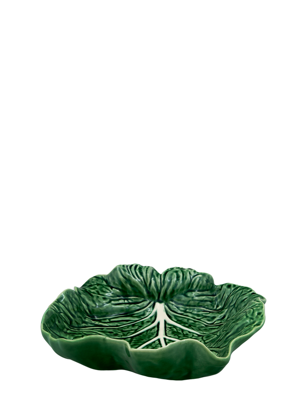 Shallow Leaf Serving Plate Cabbage (26cm), Green