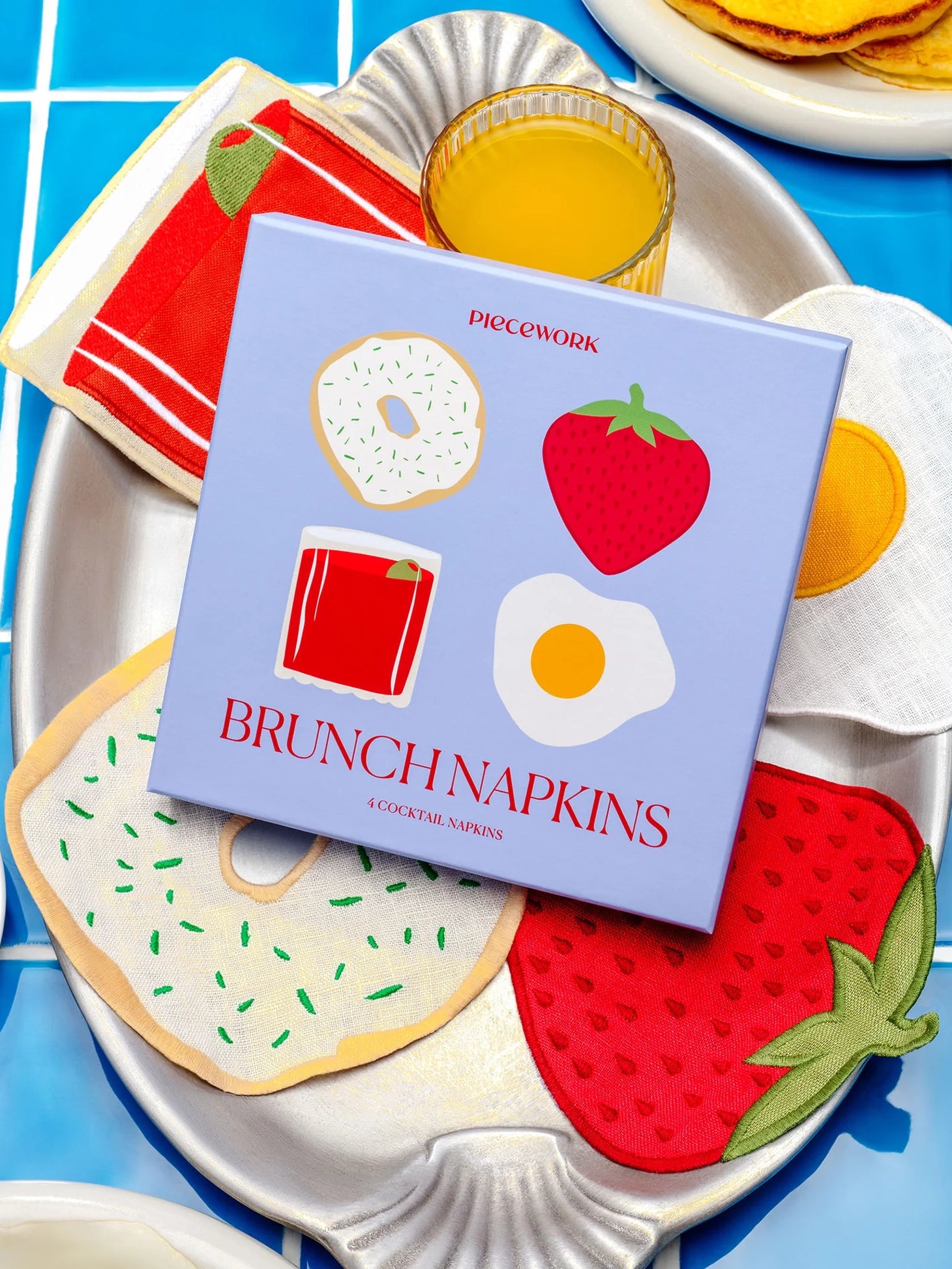 Brunch cocktail napkins / coasters, set of 4