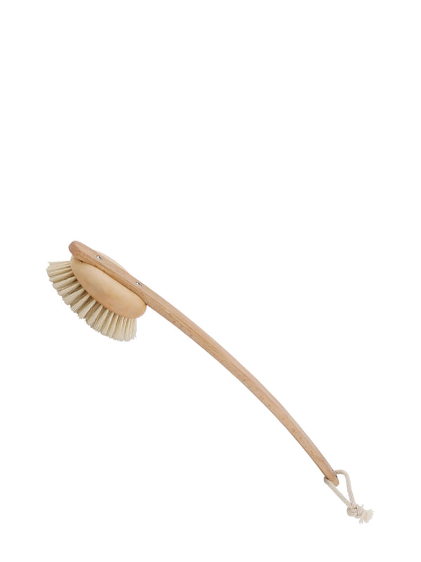 Round bath brush with handle, light bristle (47cm)