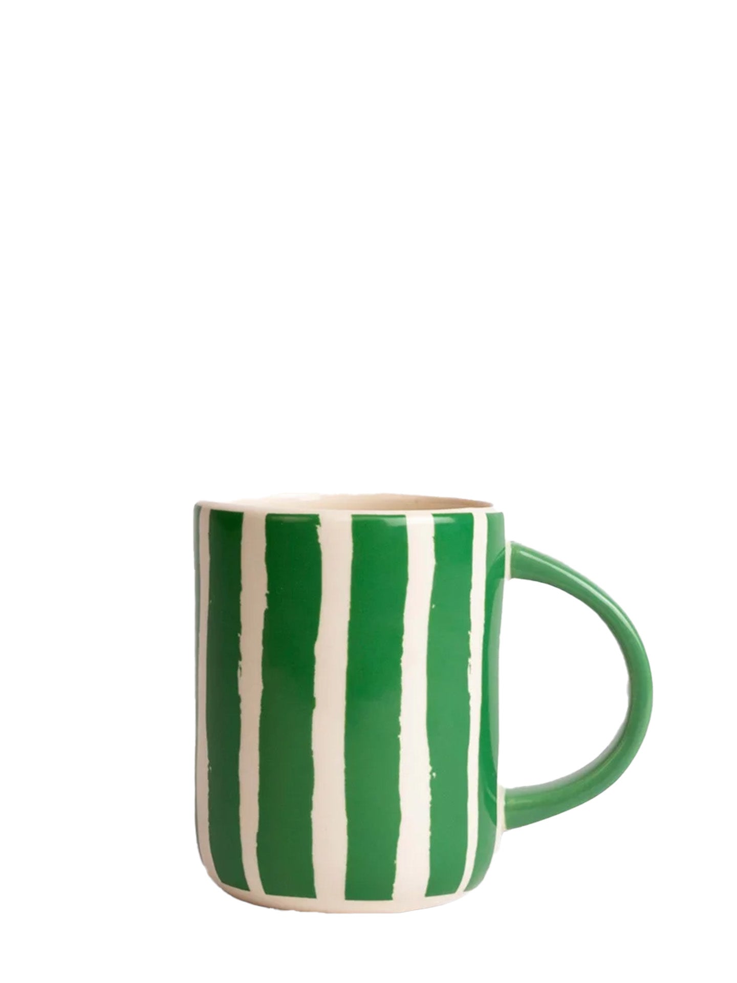 Liz stripe mug, green/white