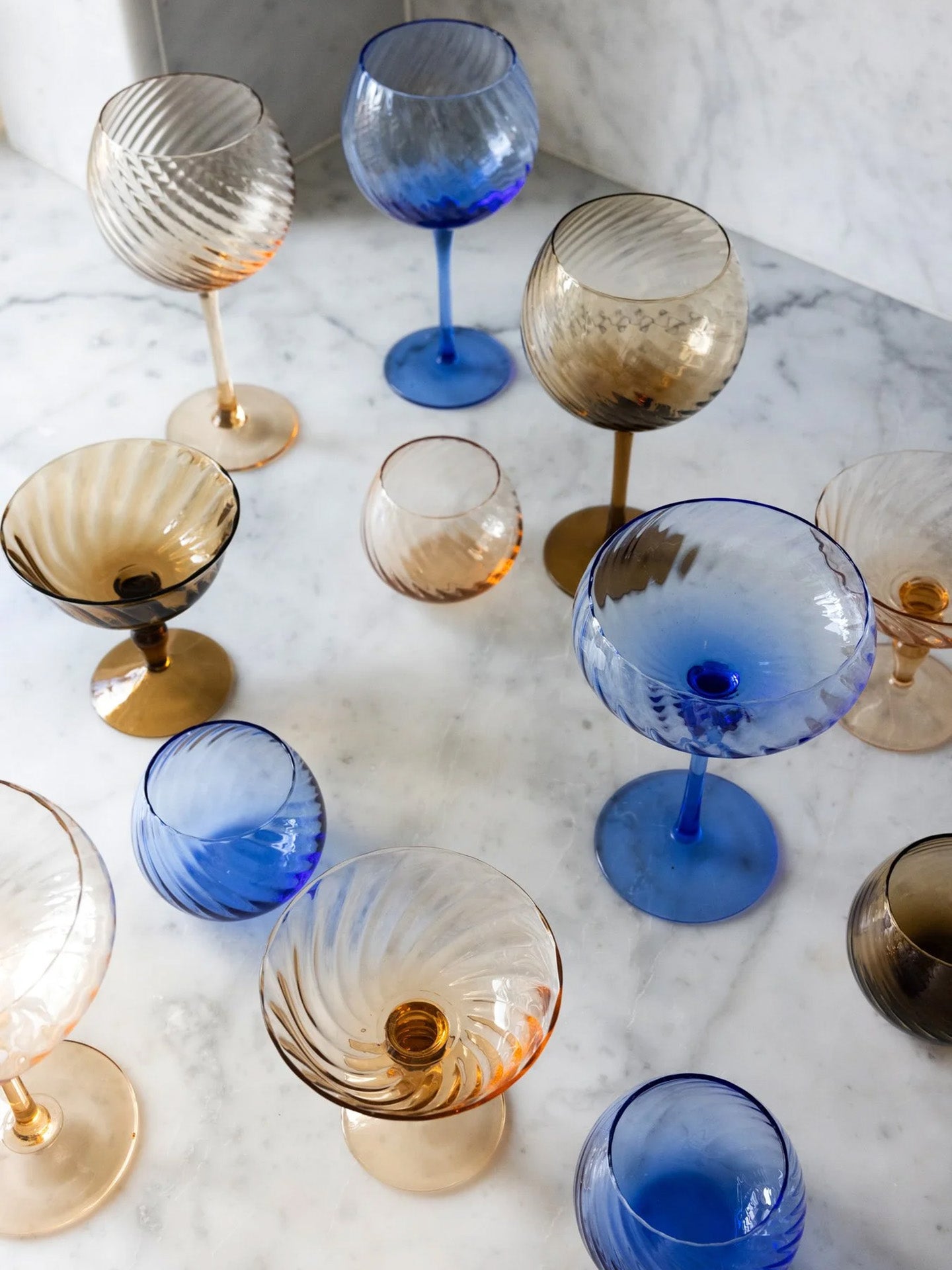 Opacity champagne coupe, blue