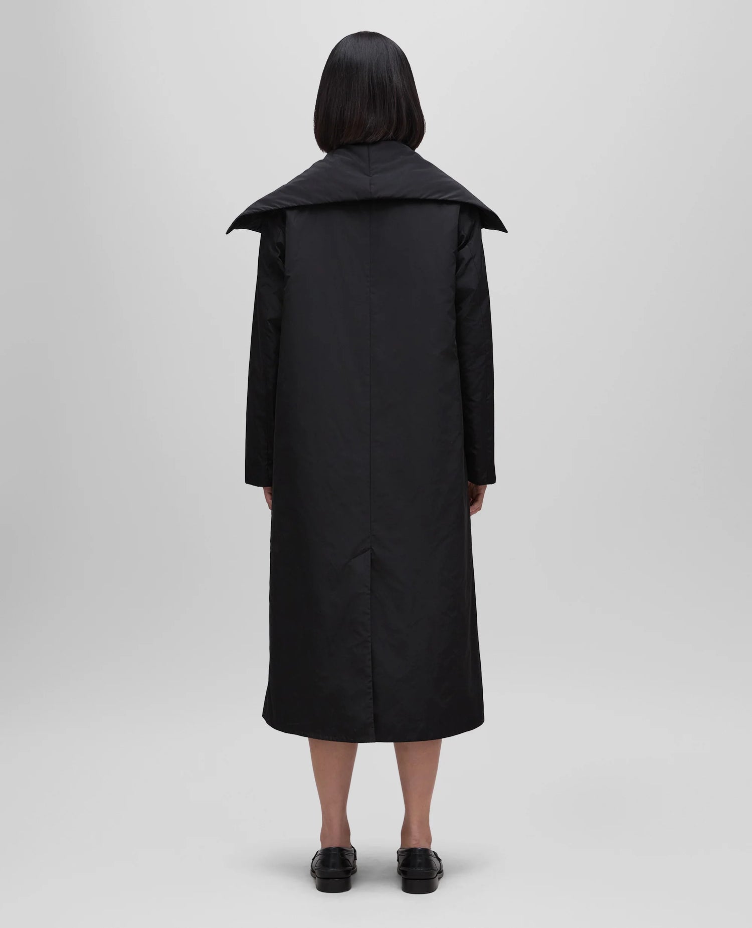 Ivy technical fabric coat, black
