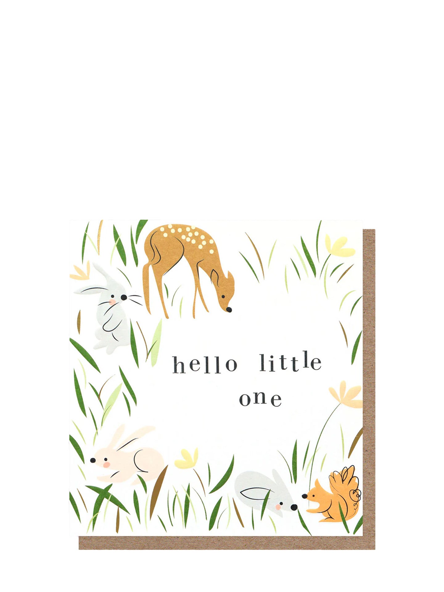 Woodland animals new baby card
