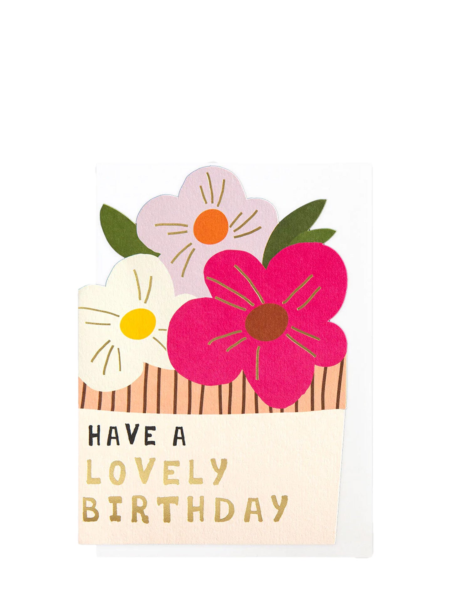 Have a lovely birthday flowers in plant pot greeting card
