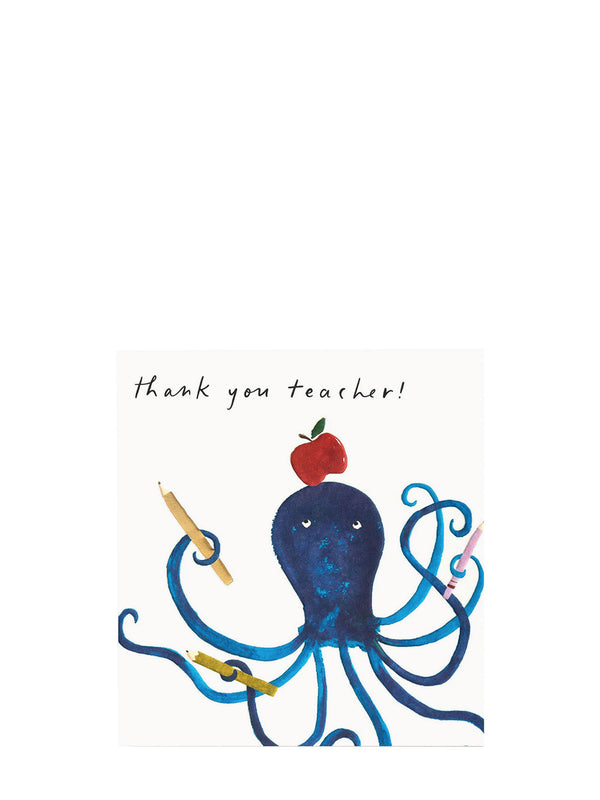 Octopus teacher large thank you card