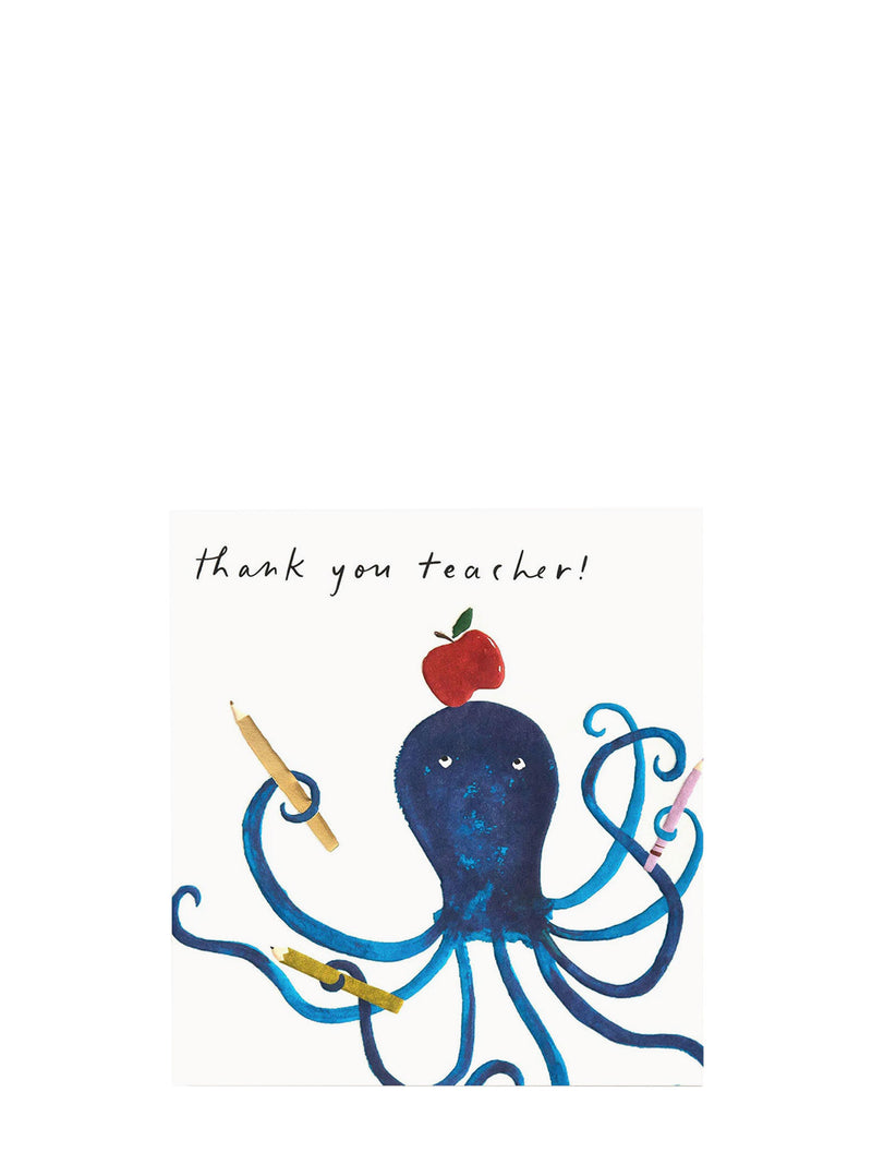 Octopus teacher large thank you card