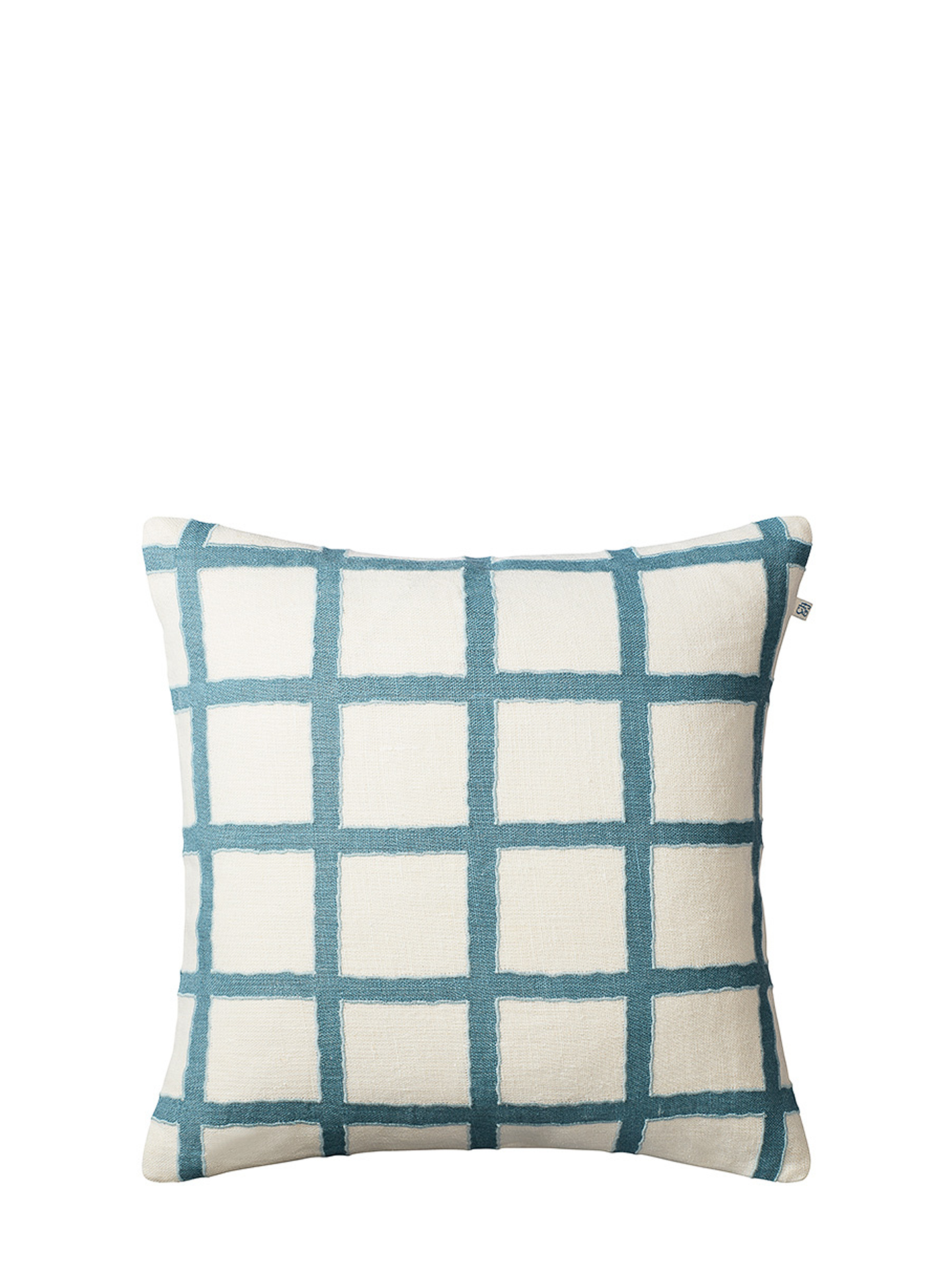 Amar Cushion Cover, White/Sky Blue/Aqua