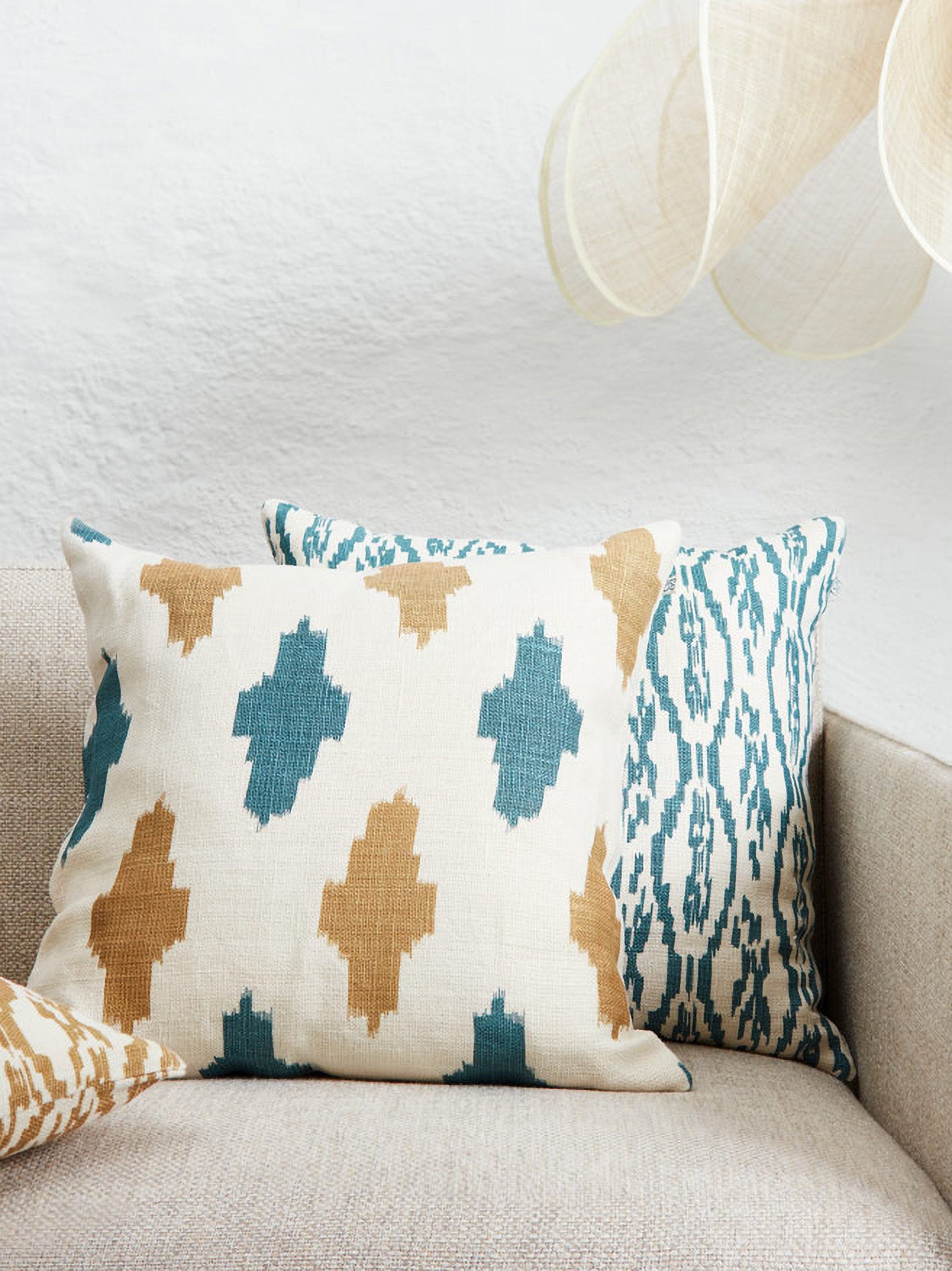 Deccan Cushion Cover, Sky Blue