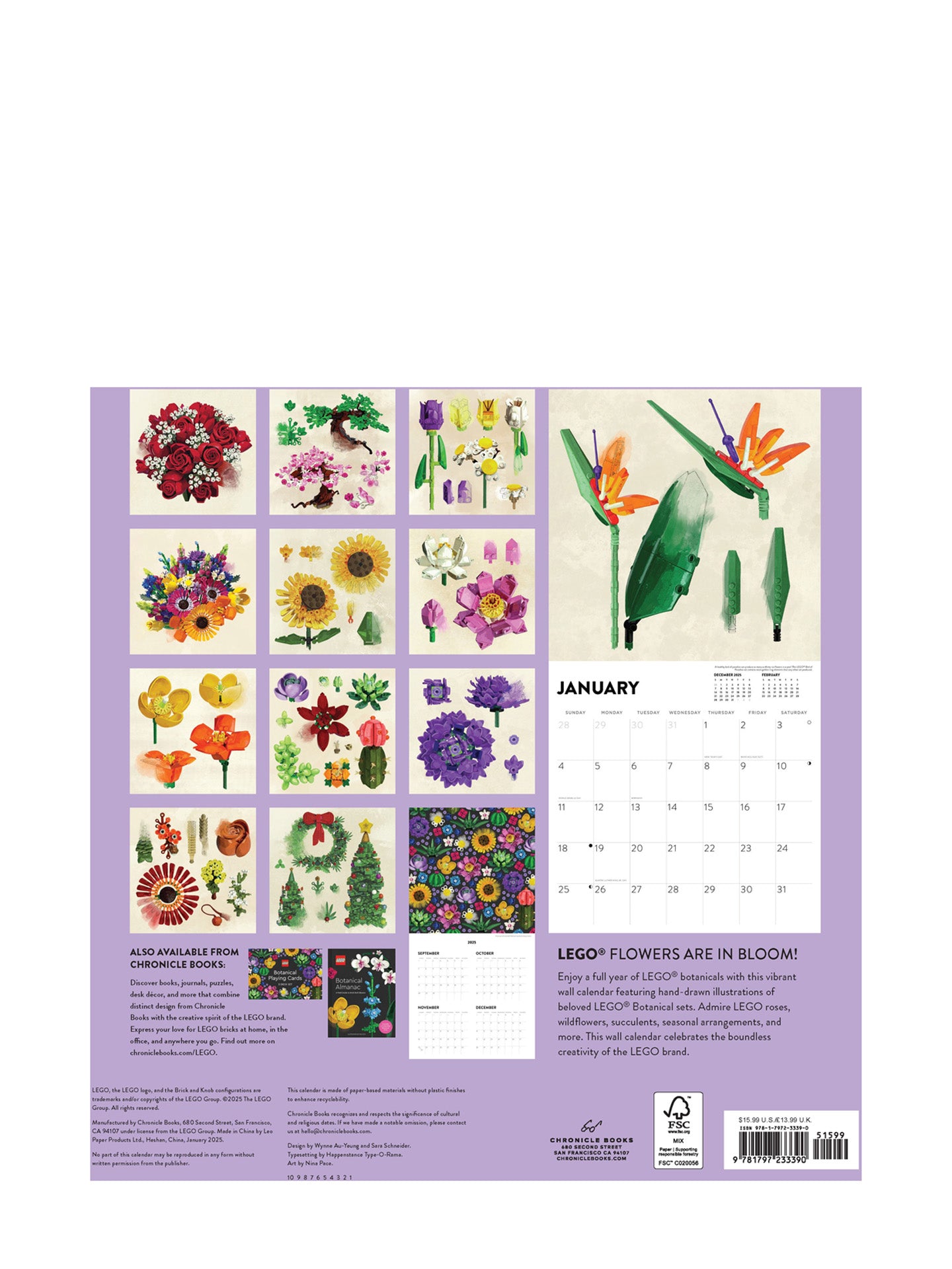 LEGO® flower 2026 wall calendar