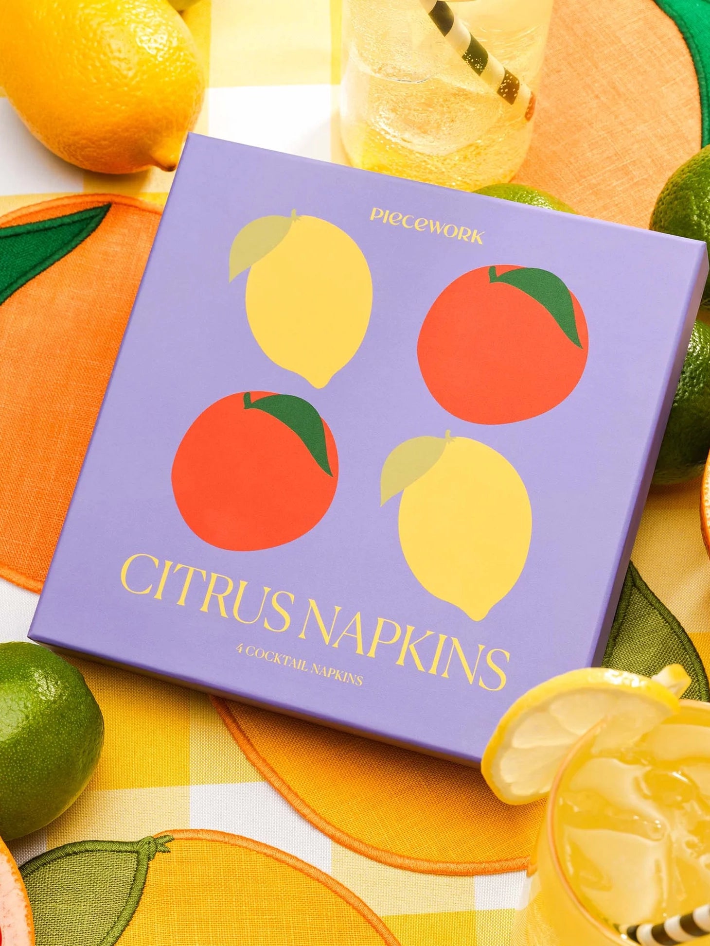 Citrus cocktail napkins / coasters, set of 5