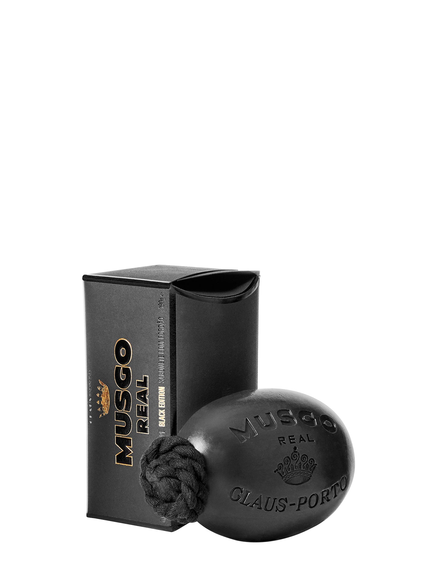 Musgo Real soap on a rope, Black Edition (190g)