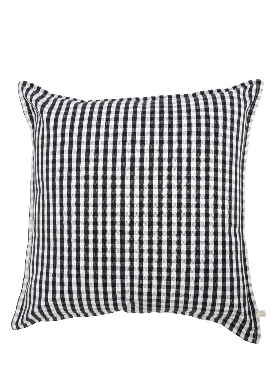 Cotton Havana cushion, Vichy Black (50x50cm)