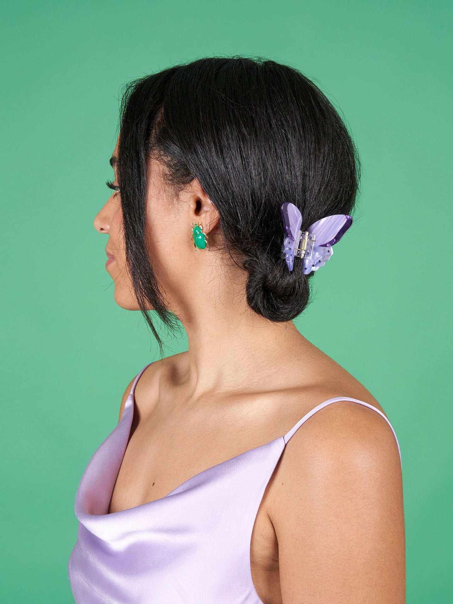 Purple butterfly hair claw