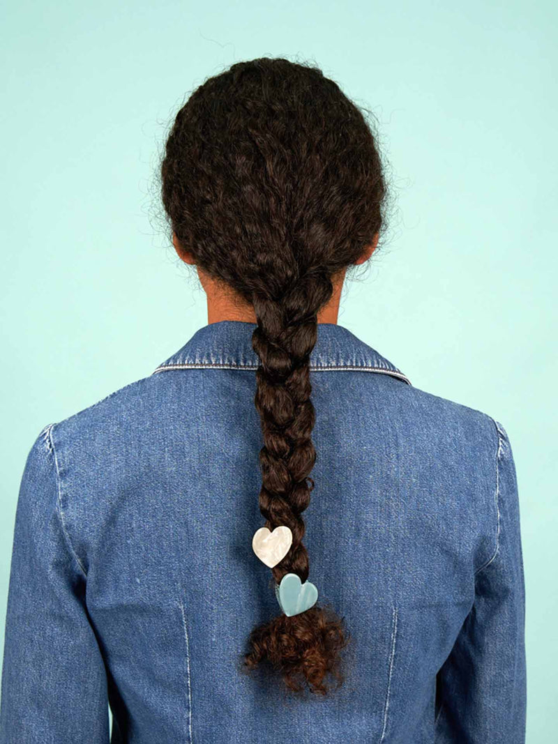 Mini blue heart hair claw