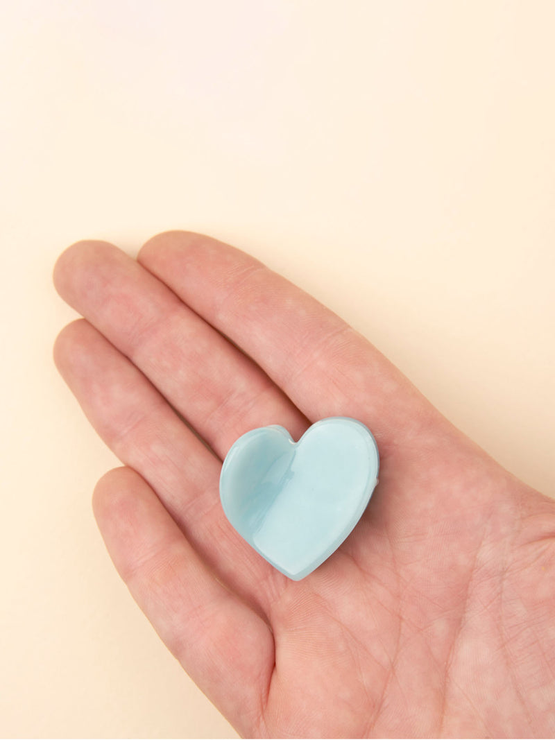 Mini blue heart hair claw