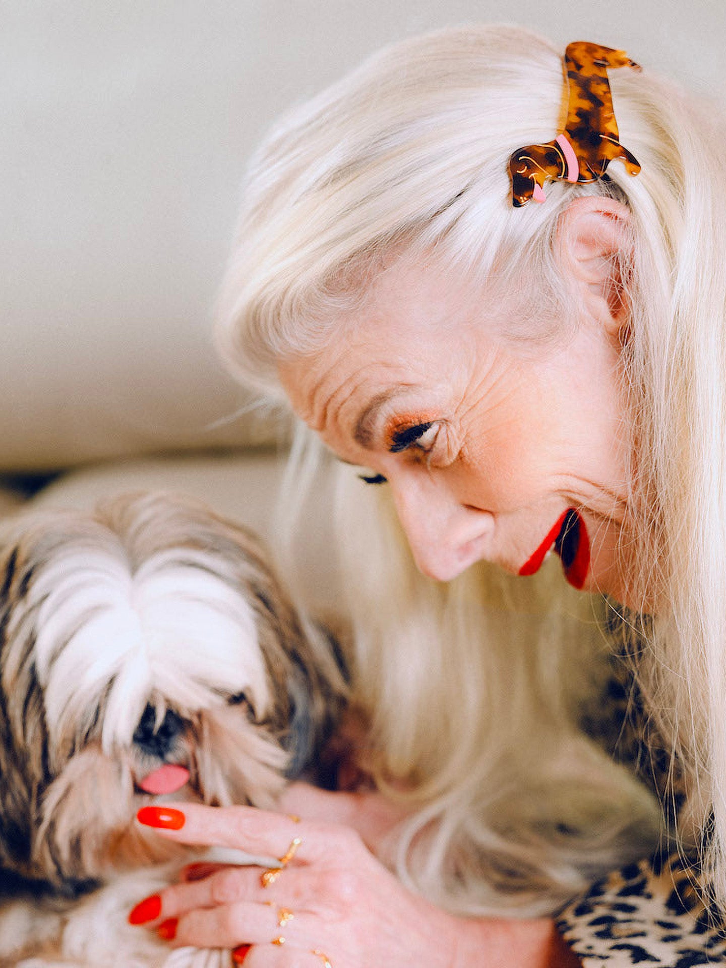 French Dachshund hair barrette