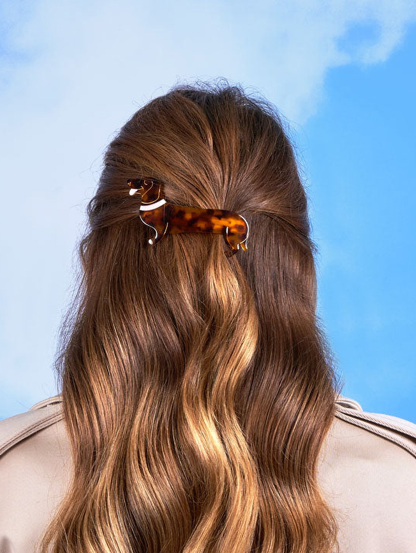 French Dachshund hair barrette