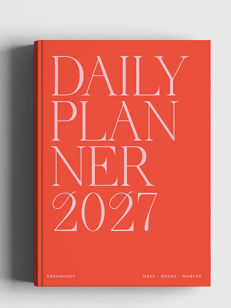 Daily planner 2027, berry red