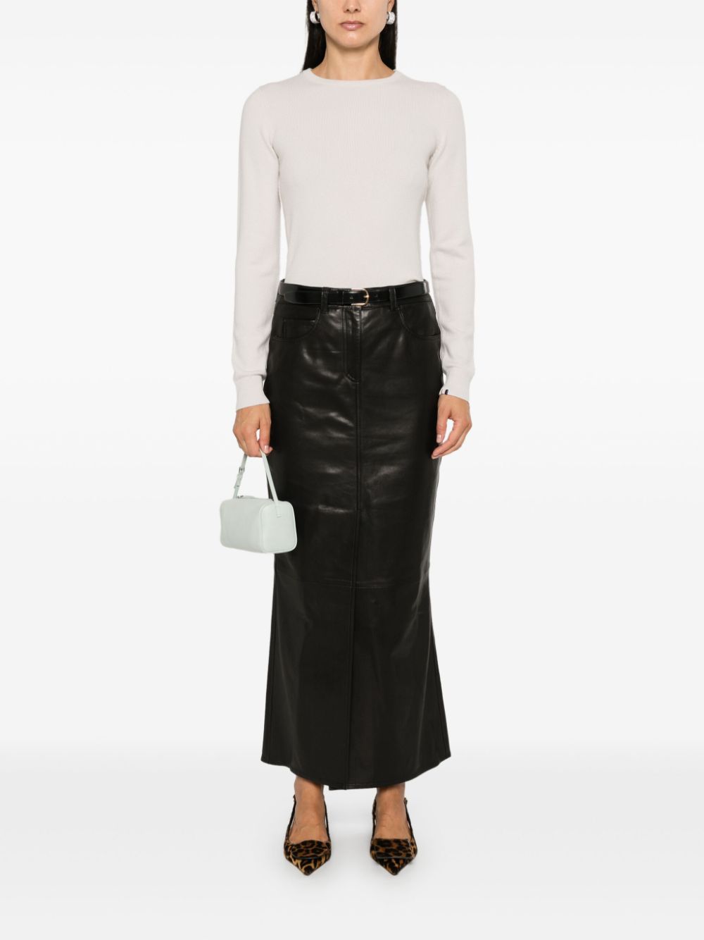 Crewneck cashmere sweater n°41 body, chalk