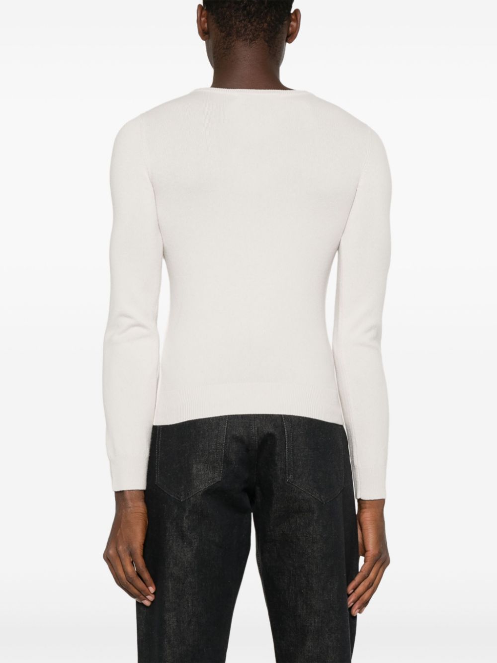 Crewneck cashmere sweater n°41 body, chalk