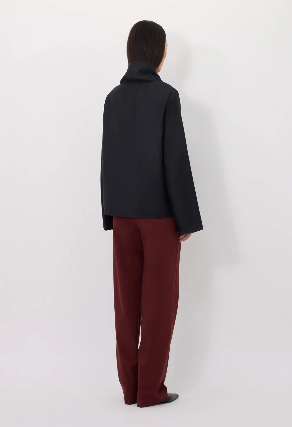 Cyna stand collar blouse, Grey