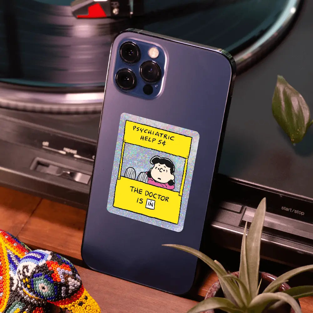 The Doctor Is In by Peanuts, die cut sticker