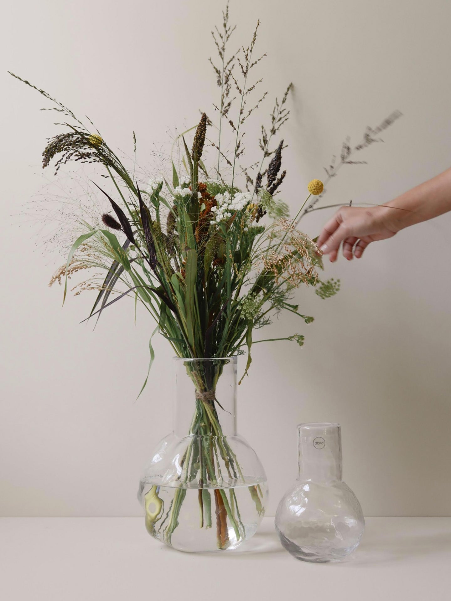 Bunch small glass vase, clear