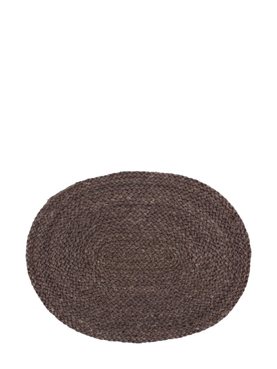 Elin oval placemat, coffee brown