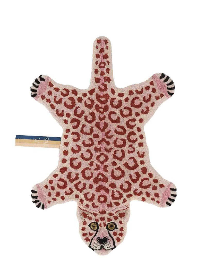 Pinky leopard rug, small