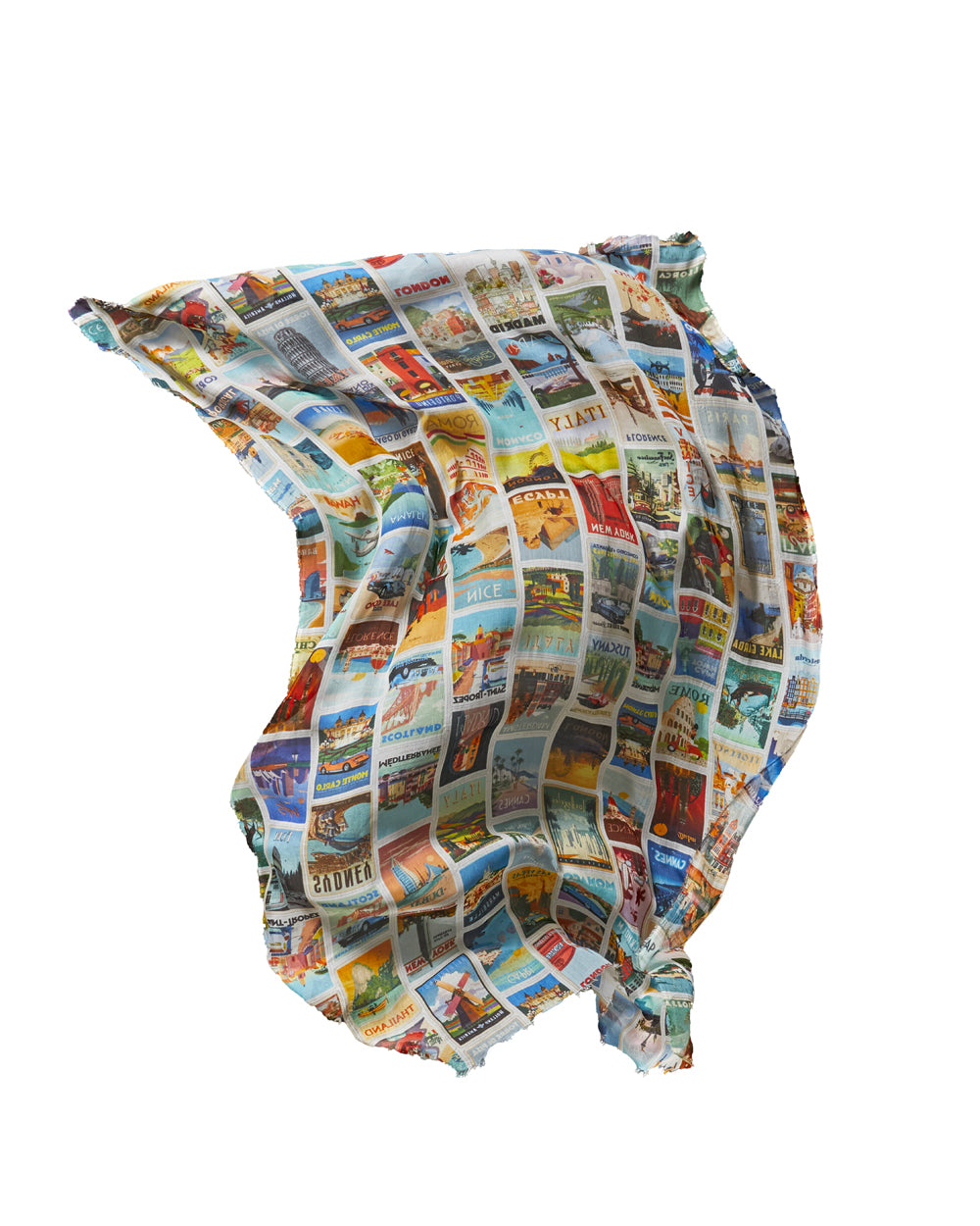 Posters scarf, multicoloured